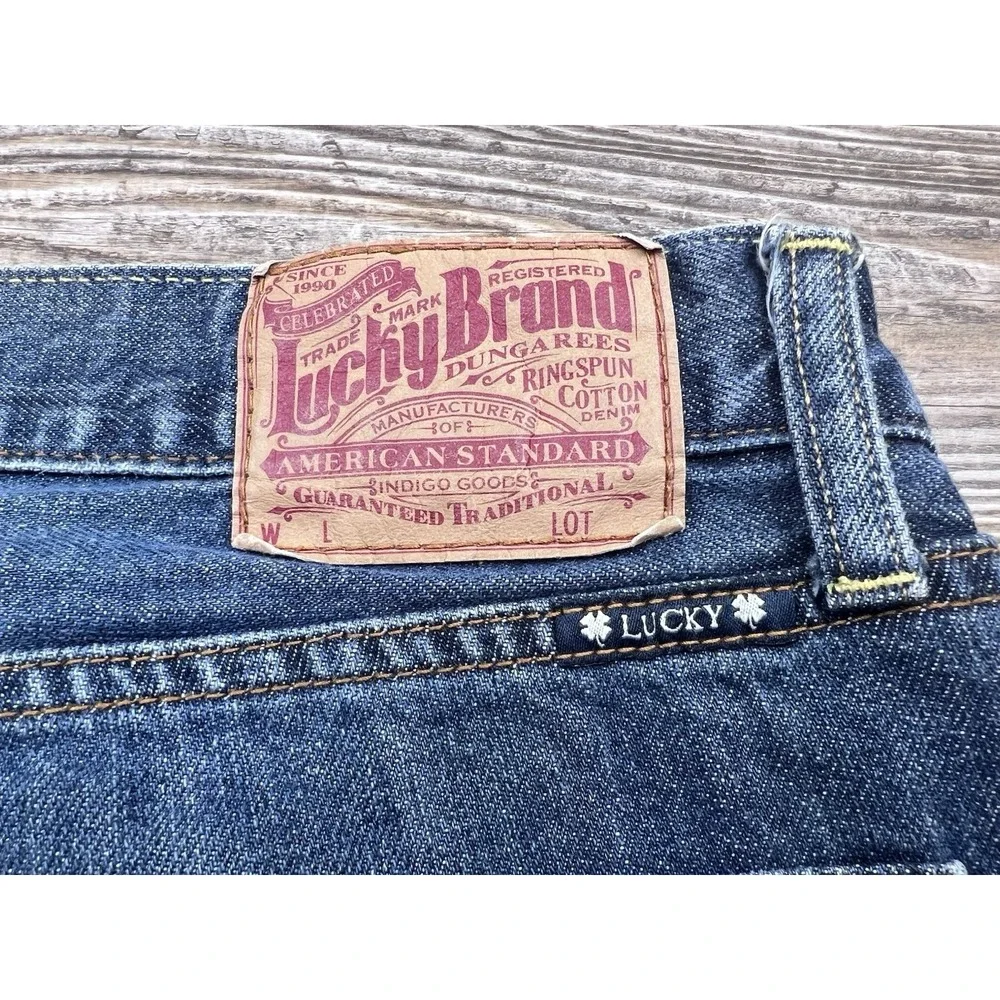 Lucky Brand 221 Original Straight Leg Blue Denim Jeans‎ Mens 36/30